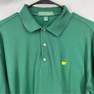 Masters collection gold 100% Pima cotton master logo Classic Green Polo Shirt